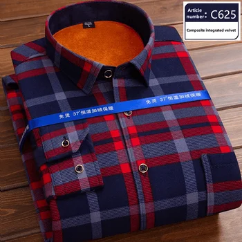 Moda uomo nuovo autunno inverno casual camicia a quadri a maniche lunghe spessa calda camicia casual da uomo morbida di alta qualità di grandi dimensioni L-4XL 1