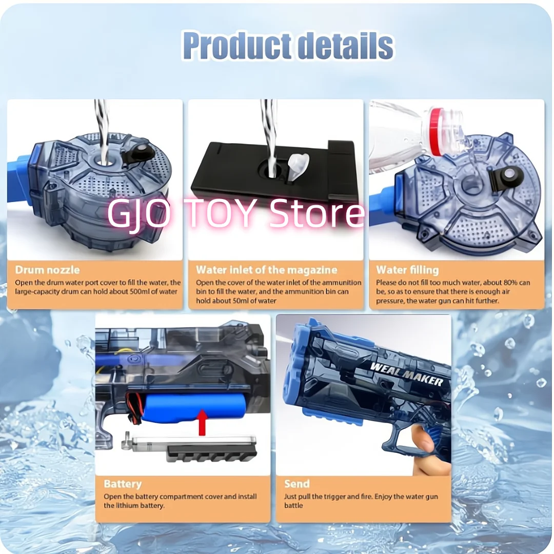 Summer Electric Water Guns High Capacity 500ML Water Blasts  Outdoor  Water Toy gun for Adult and kid 5