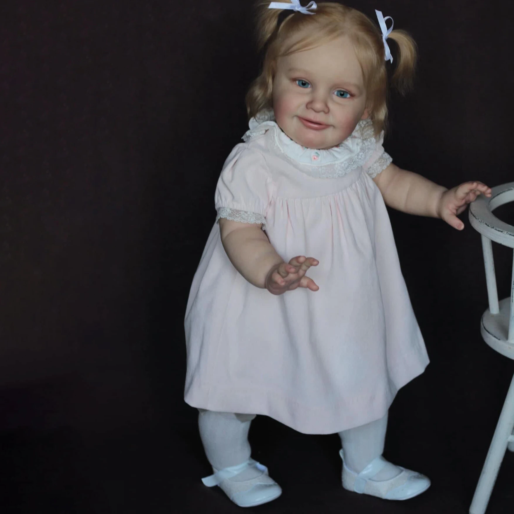 

24inch Finished Painted Handmade Doll High Quality Already Reborn Toddler Girl Doll Zoe Skin Very Detailed 3D Skin