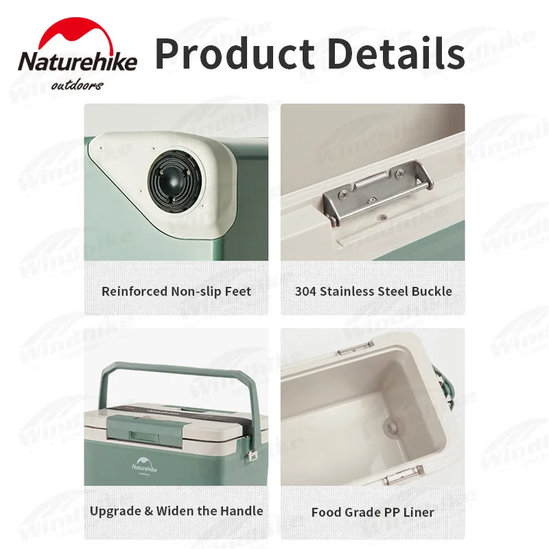 Naturehike Camping Cooler Box 22/30L18-36H Food Fruit Cold Ice Bucket Fridge Large Capacity Picnic Outdoor PP Portable Incubator