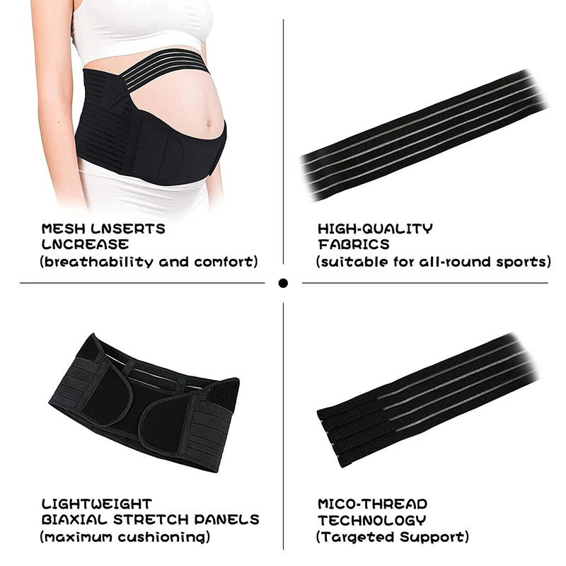 Adjustable Maternity Belly Band, Pregnancy Support Belt, Breathable Belly Support Brace Lightweight Abdominal Binder