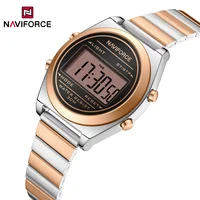 NAVIFORCE 2025 Luxury Women Digital Watch with Stainless Steel Strap Date Display And Hardened Glass Movement New Lady Watches