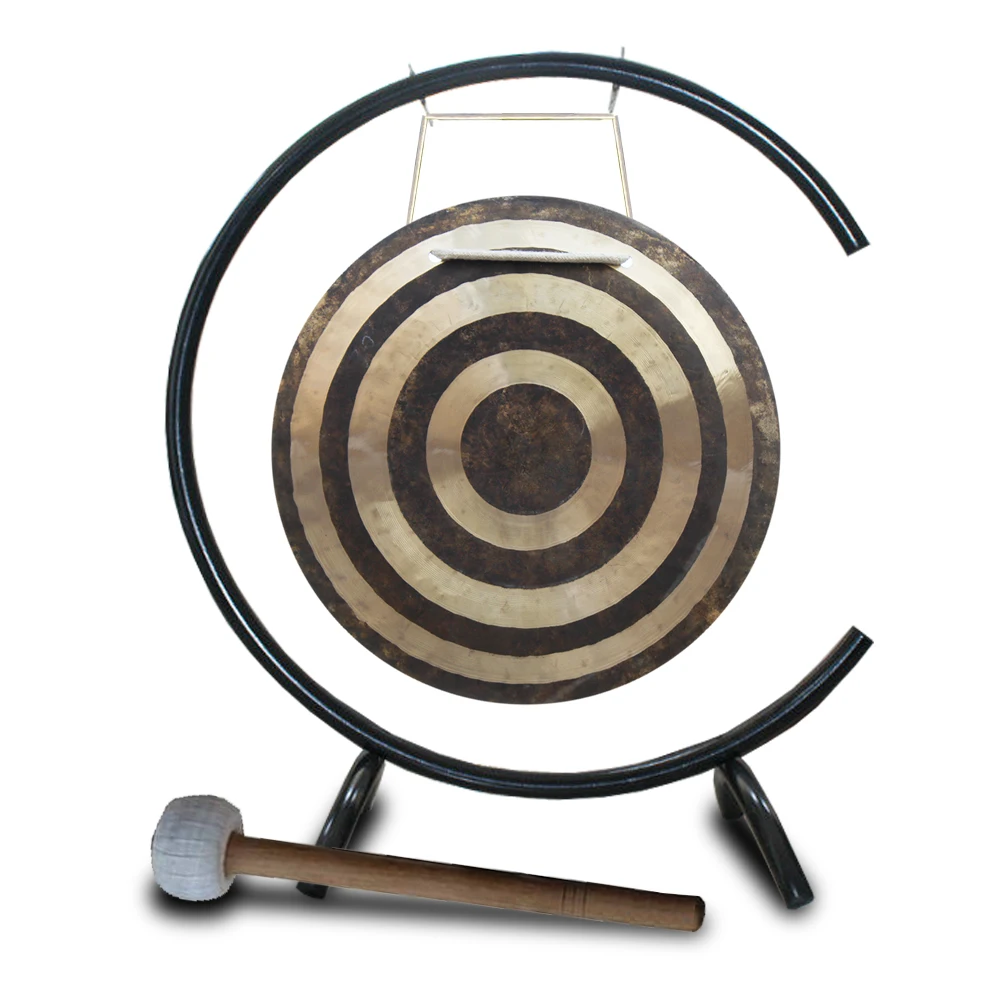 16''/40cm Wind Gong with C-type Stand Bronze Professional Sound for Sound Therapy and Meditation Practice