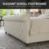 NEW King Size Platform Bed Frame, Chenille Upholstered Sleigh Bed with Scroll Wingback Headboard & Footboard/Button Tufted 5
