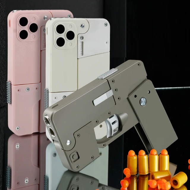 2023 New Popular Folding Mobile Phone Creative Deformation Folding Toy Gun Play Cool Phone 14 Pro Max Gift for Kids Adult 3