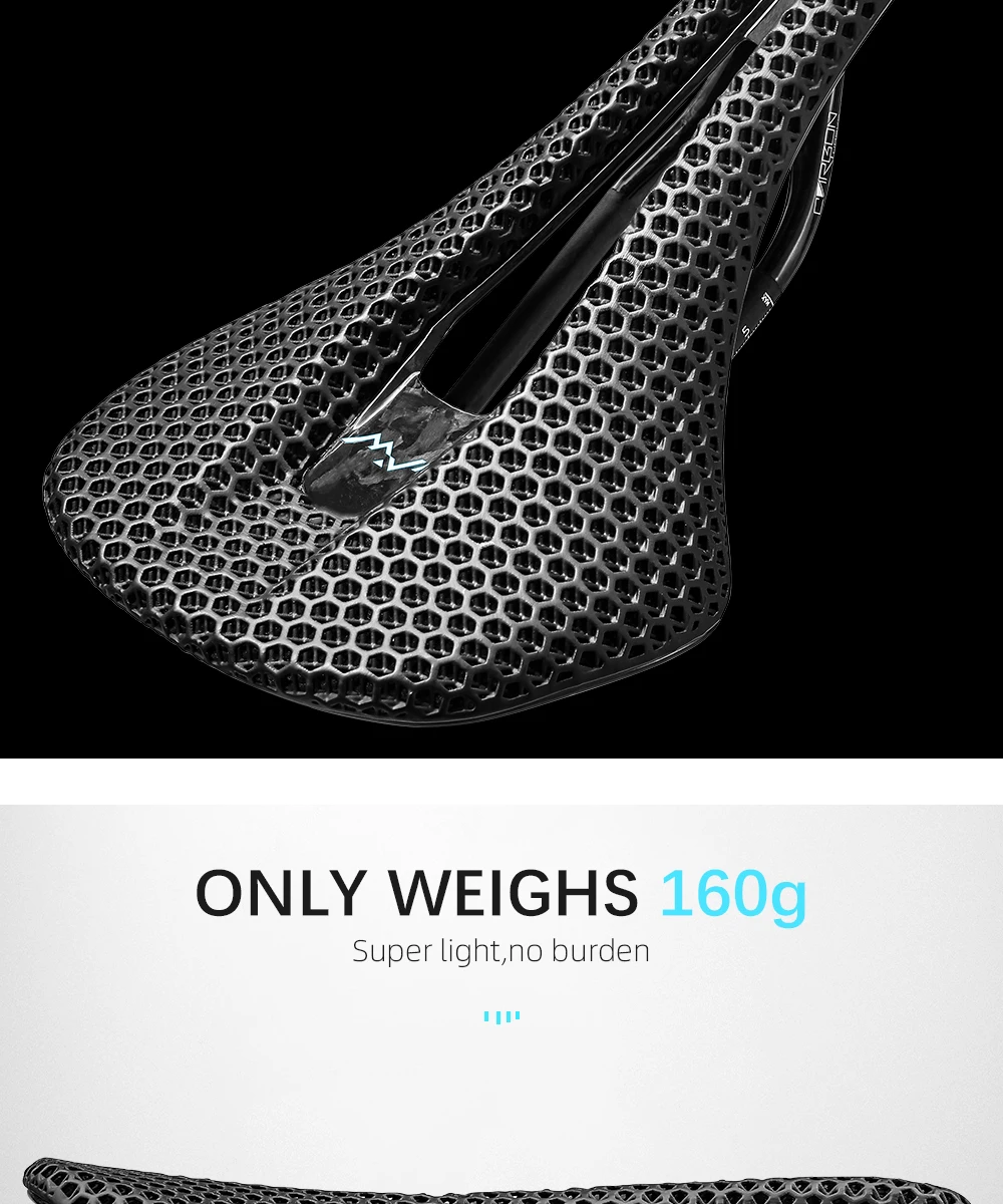 RYET 3D-gedruckter Fahrrad-Carbon-Sattel, 140 mm, 143 mm, superleicht, Rennrad, MTB, Racing, 3D/EVA-Sättel, Fahrradkissen, Fahrrad-Sitzteil – Detail 11