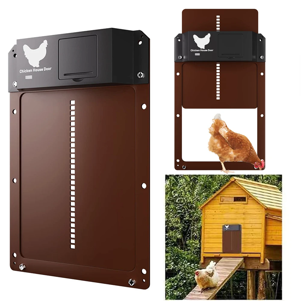 AutomaticChickenCoopDoorOpenerwithLightSensorWaterproofPet