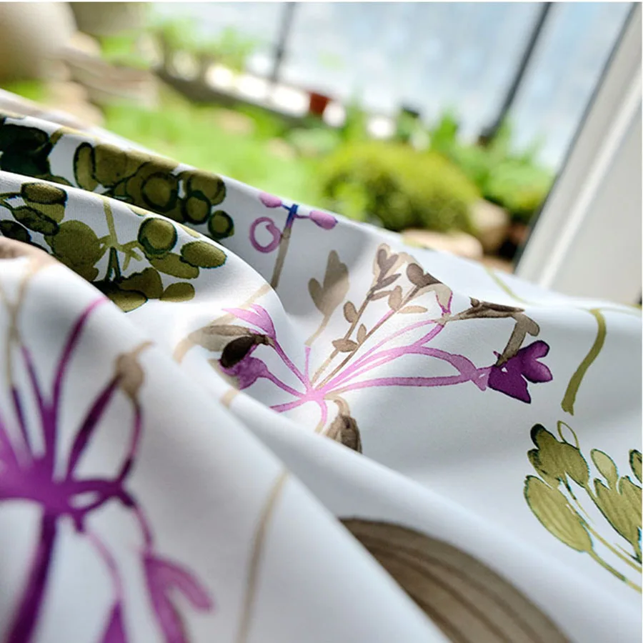 Description Picture 4 of itemPurple Bellflower Flower Window Treatments Bedroom Drapes High Precision Incomplete Blackout Printing Curtains For Living Room