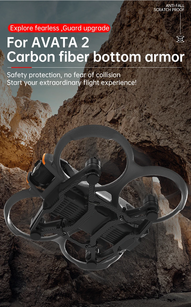 RCSTQ Carbon Fiber Bottom Armor For  Avata 2 Protective Anti-Collision Bottom Ar
