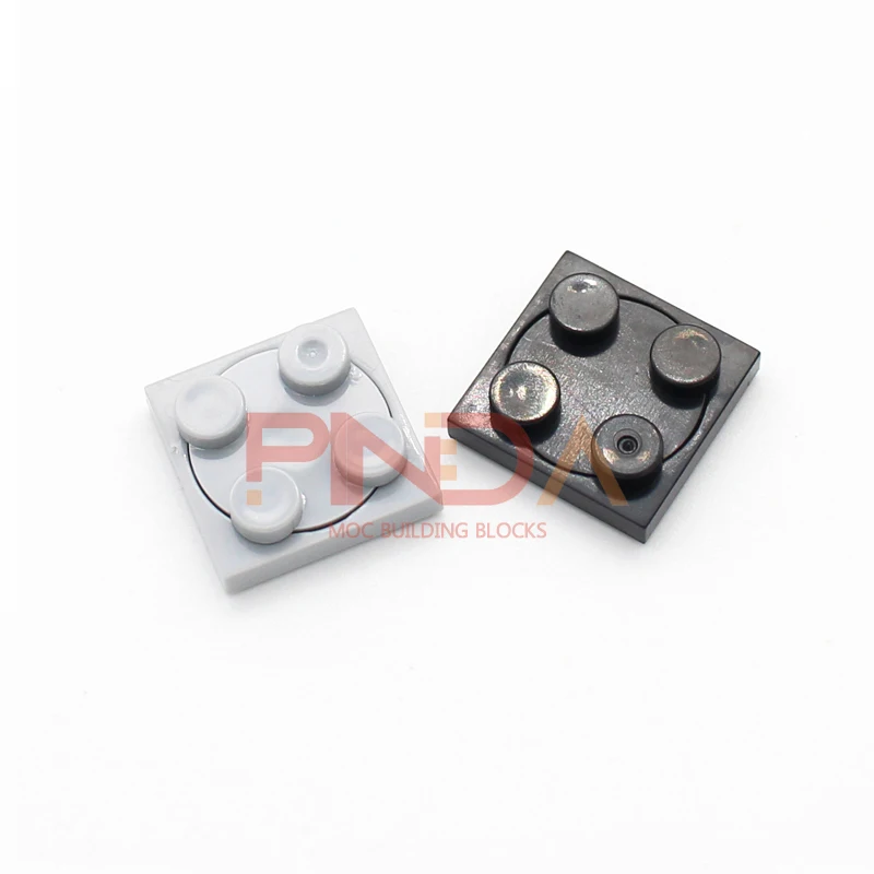 MOC 빌딩 블록 턴테이블 2x2 플레이트 베이스, 상단 3680 3679 포함, DIY 크리에이티브 벽돌, 클래식 호환 조립 부품, 20 개