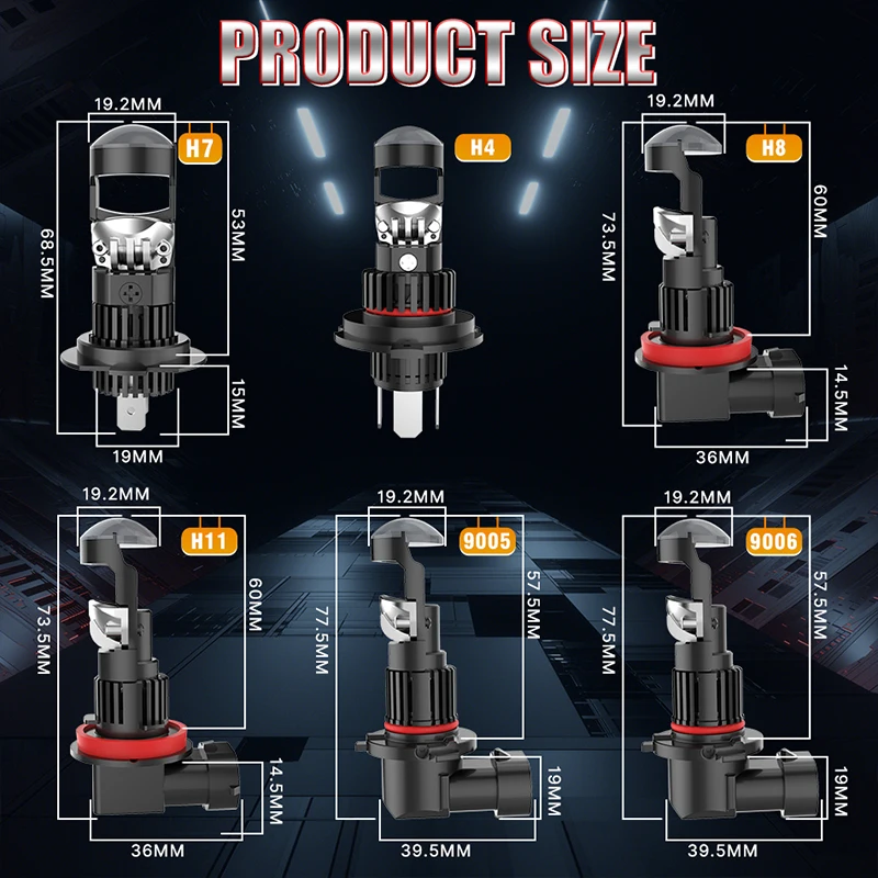 H7 LED 프로젝터 렌즈 H4 H11 H8 H9 9005 HB3 9006 HB4 9012 HIR2 자동차 헤드라이트 캔버스 6000W 7200000LM CSP 터보 전구 1:1 플러그 앤 플레이