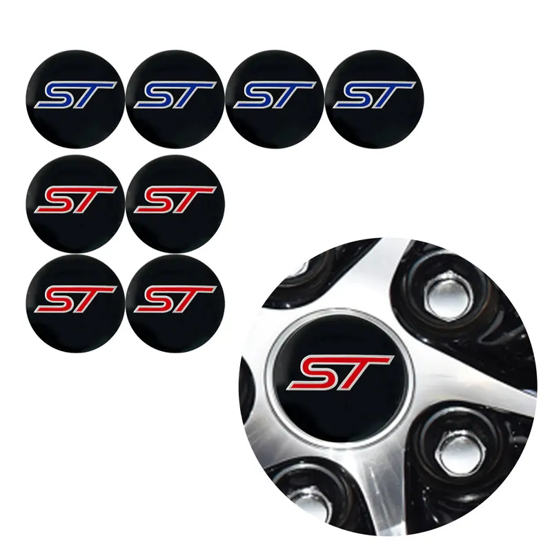 Car Styling 4Pcs 56Mm St Logo Car Wheel Center Stickers Cover Per Ford Focus 2 3 Kuga Fiesta Mondeo Ecosport Accessori Auto