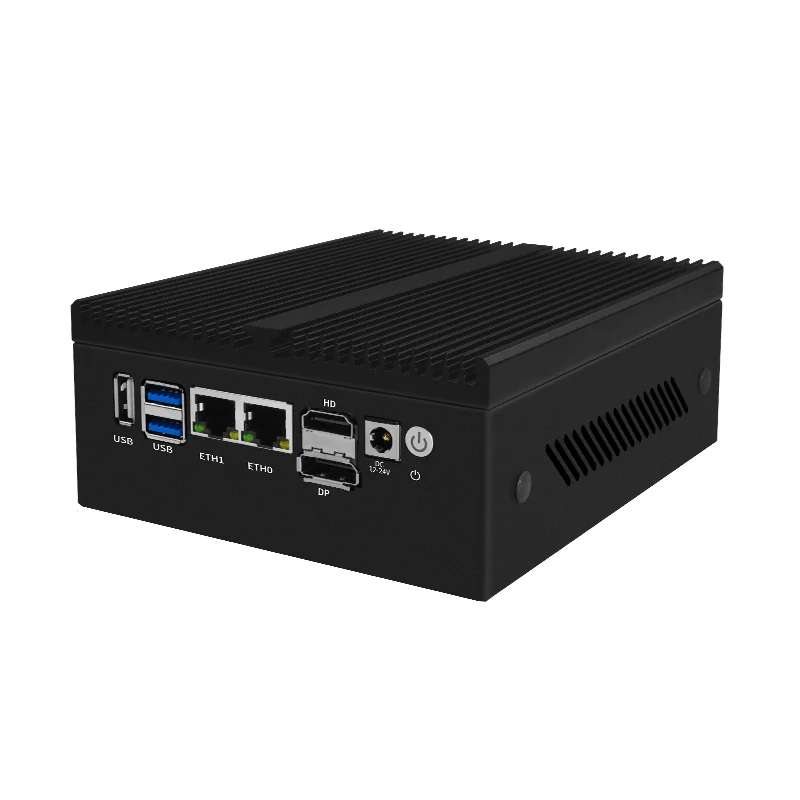 Factory Micro Firewall Appliance Intel N100 Quad Core Fanless Mini PC 2x10G SFP+ 2xi226-V 2.5G Network Gateway Soft Router PC 6