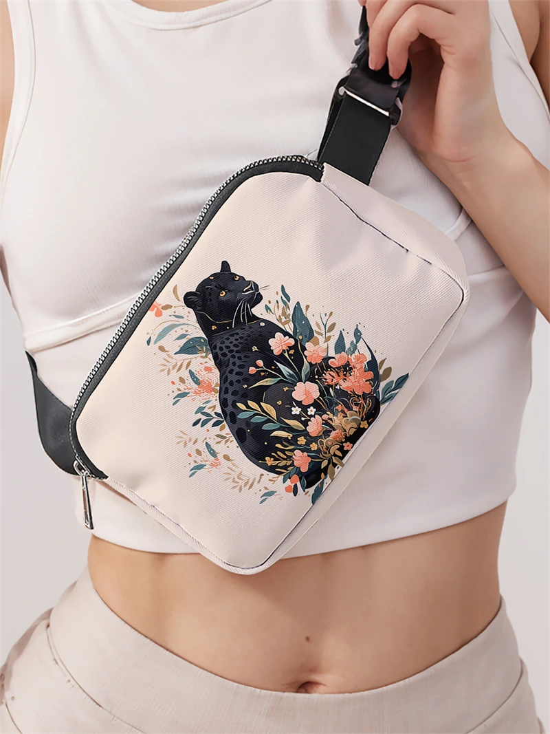 1pc,Leopard Fashion Adjustable Crossbody Bag, Neutral Sports Waist Bag, Suitable for Running