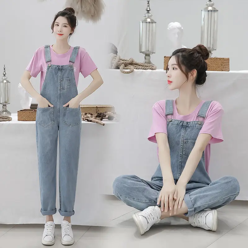

Women's Jeans Nine Points Overalls 2022 Spring and Autumn New Retro High Waist Korean Version Loose Jeans Women