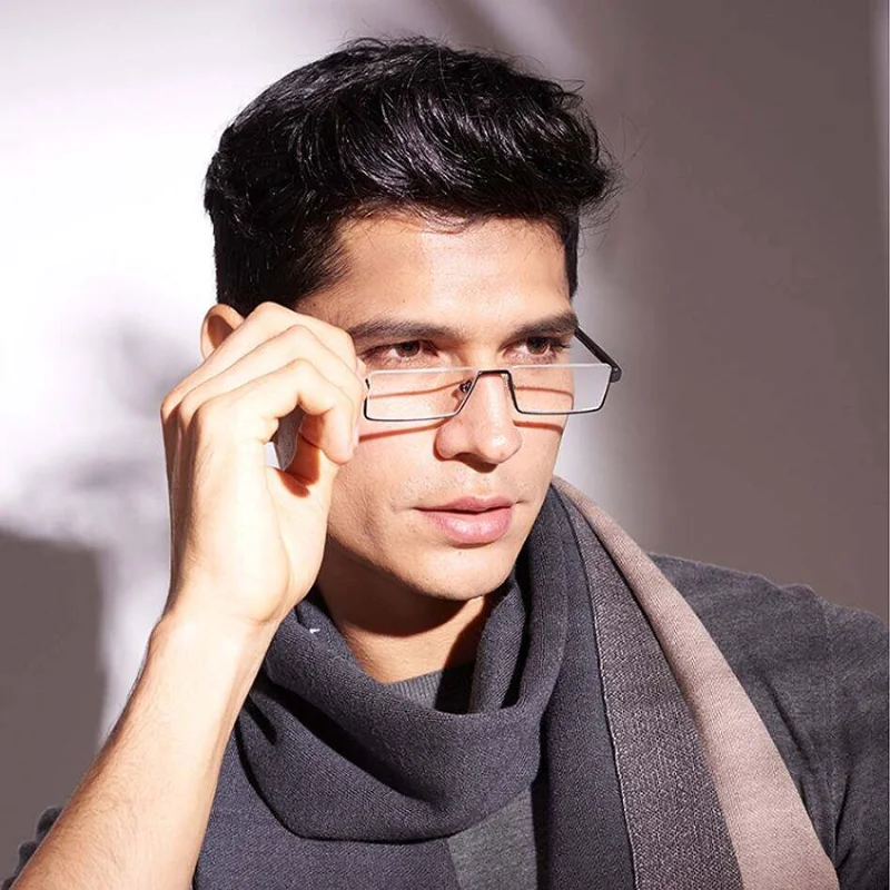 TR90 Reading Glasses for Men Anti Blue Light Presbyopic Glasses Metal Square Glasses for Sight Plus Lenses +1.0 To +4.0