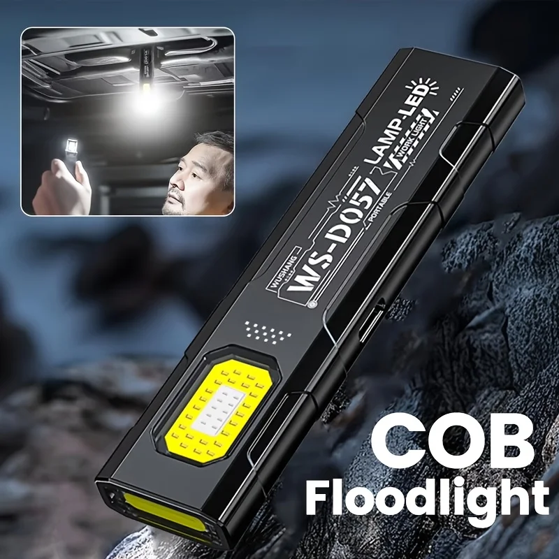 Compact 600LM Rechargeable LED Keychain Flashlight with Magnetic Base