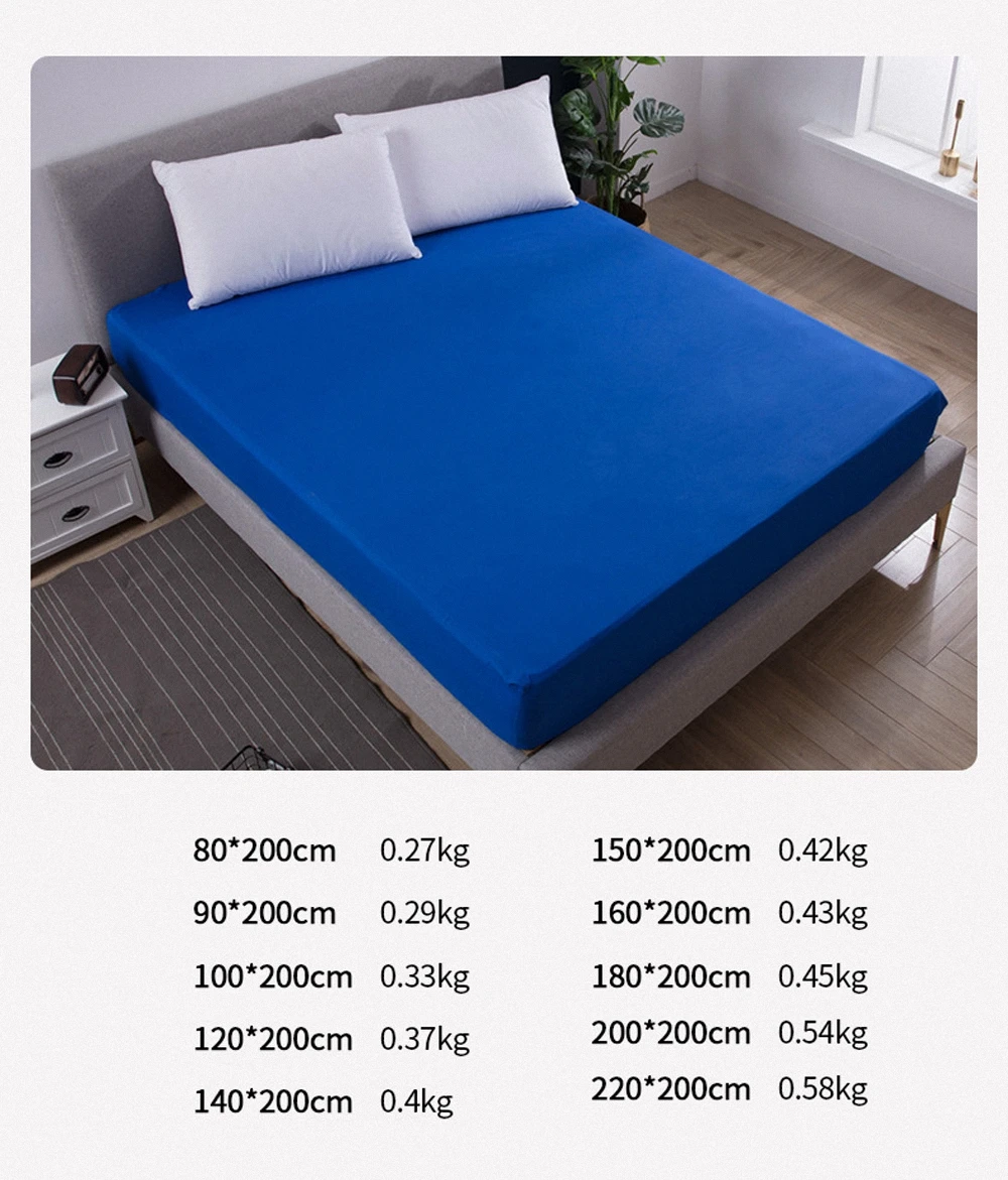 Description Picture 3 of itemNew Protector Fitted Sheet Or Pillowcase Solid Soft Polyester Mattress Cover Elastic Band Sanding Breathable Single Double Bed