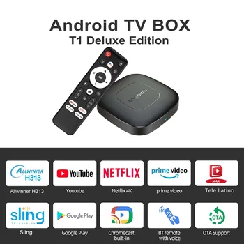 Android13 Smart Home Theater TV Box AllwinnerH313 Google Assistant Netflix Streaming Bluetooth Media Player 2G16G 2.4G5G Wifi T1 1