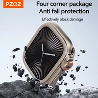 PZOZ For iWatch Ultra 2 3 Metal Shell PC Back Cover For Apple Watch Case Series 11 10 9 8 7 se 6 45mm 44mm Change to Ultra 49mm - Image 3