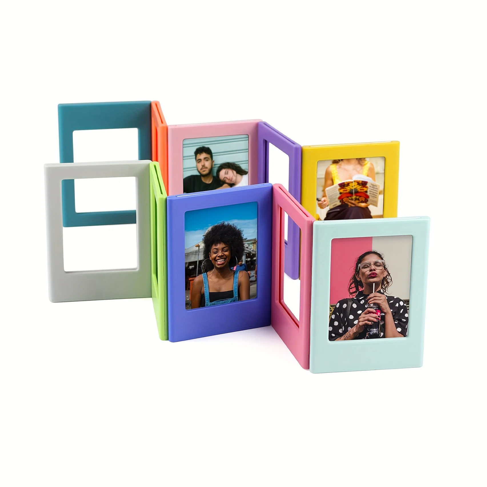 Magnetic Photo Frames 2x3 Size Mini Photo Frame Set for Instax Photos Fridge Magnet Frames 12 Pack