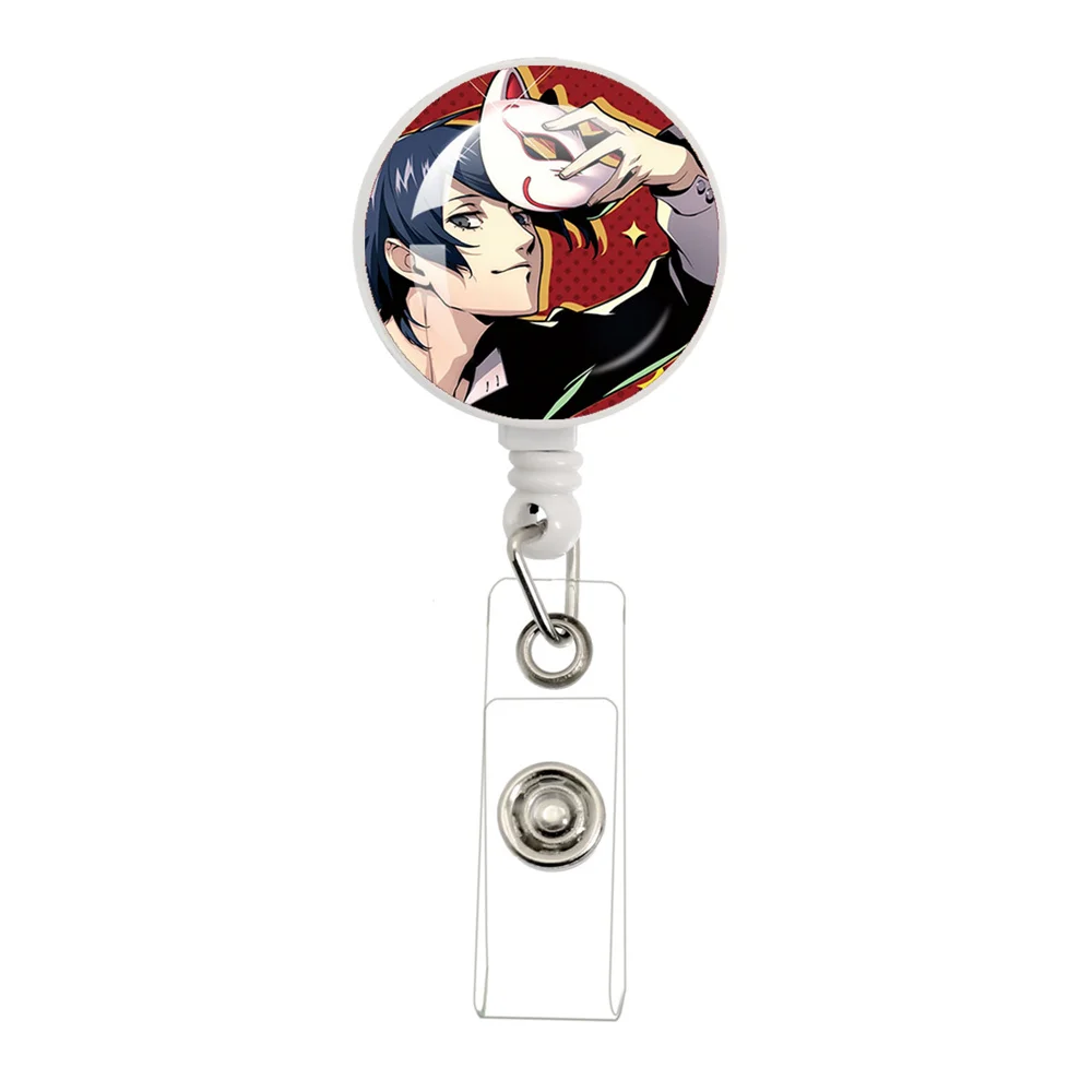  6Pcs Japanese Anime Retractable ID Badge Reel