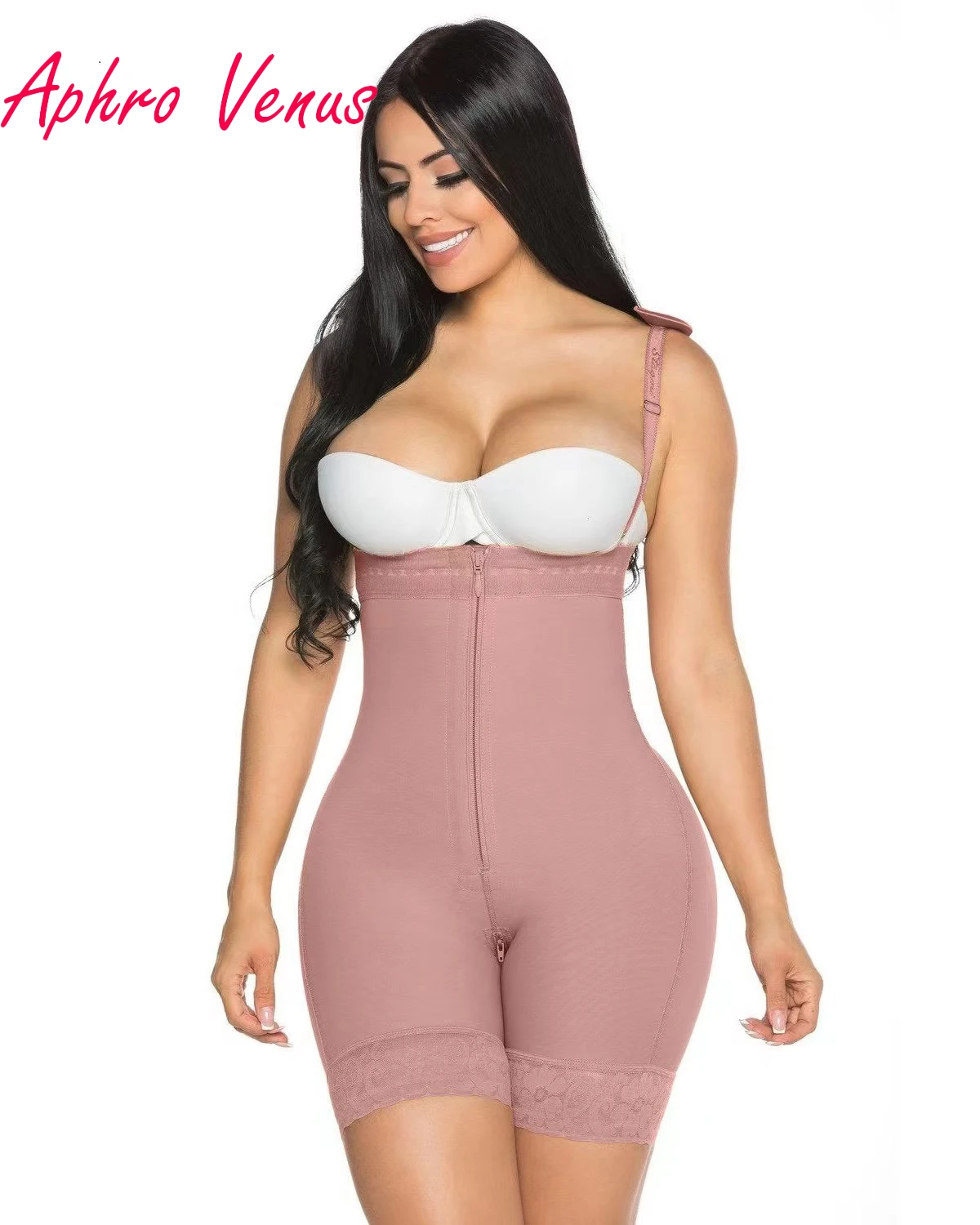 

Fajas Colombianas Compression Slimming Women Shapewear with Strap Butt Lifter Breast Open Bust Tummy Control Side with Zipper