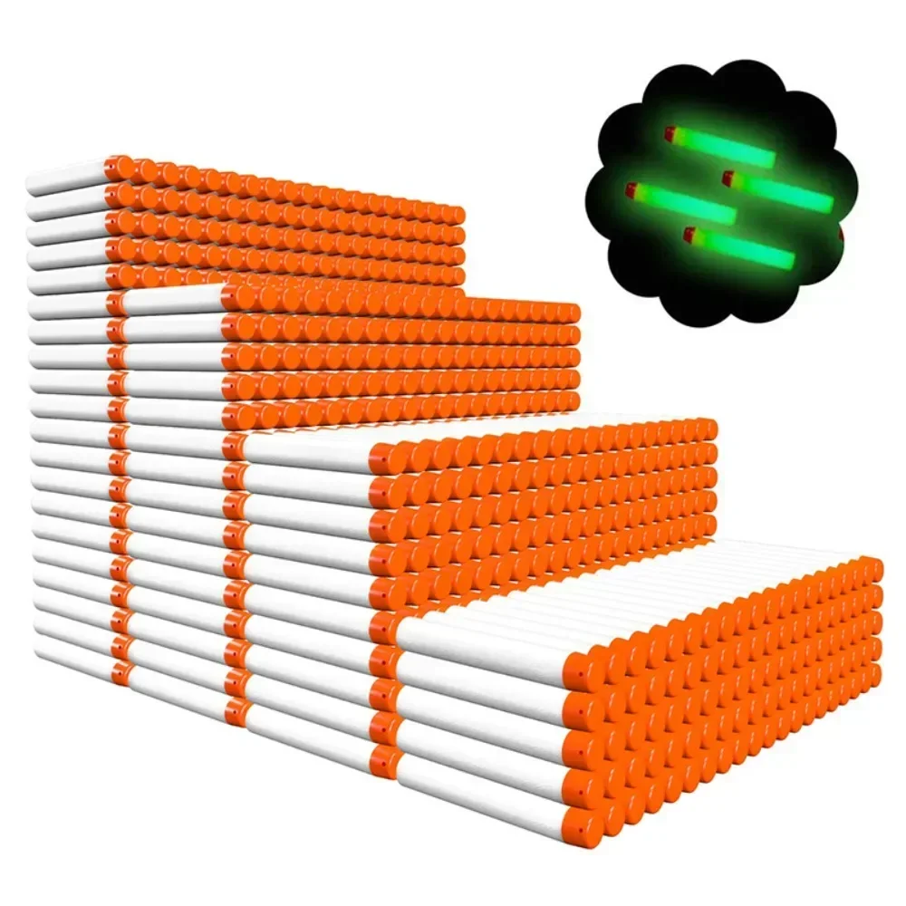 1000 Pz Ricarica Freccette Per Nerf N Strike Elite Serie 2.0 Glow At The Dark Proiettili Pack-Compatibile Con Tutti I Blaster Elite Bianco