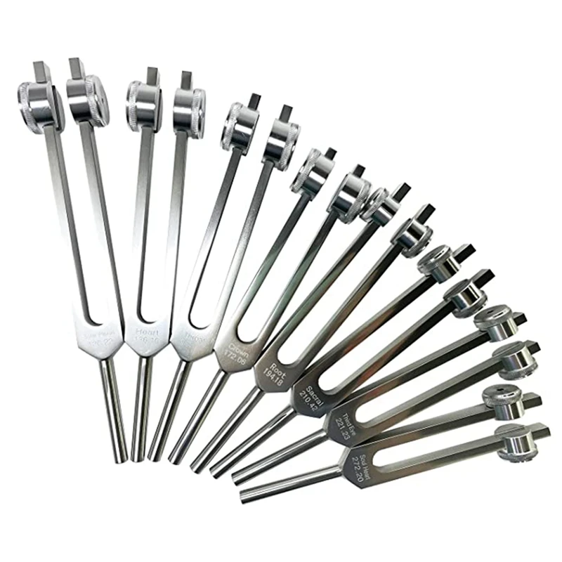 8 Pieces Chakra Tuning Fork Set Silver Chakra Tuning Fork For Healing, For Meditation 3