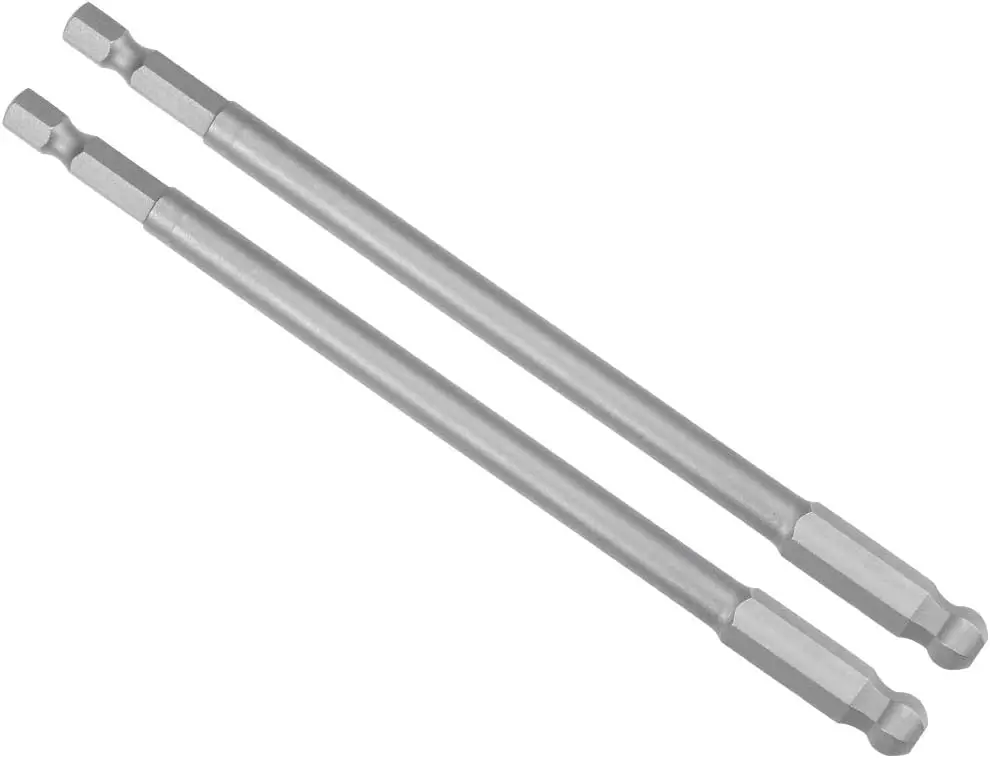 

Kidisoii 2 Pcs H4 (4mm) Ball End Screwdriver Bits, S2 Steel Magnetic 5.1 Inch Long Drill Bit with 1/4 Inch Hex Shank