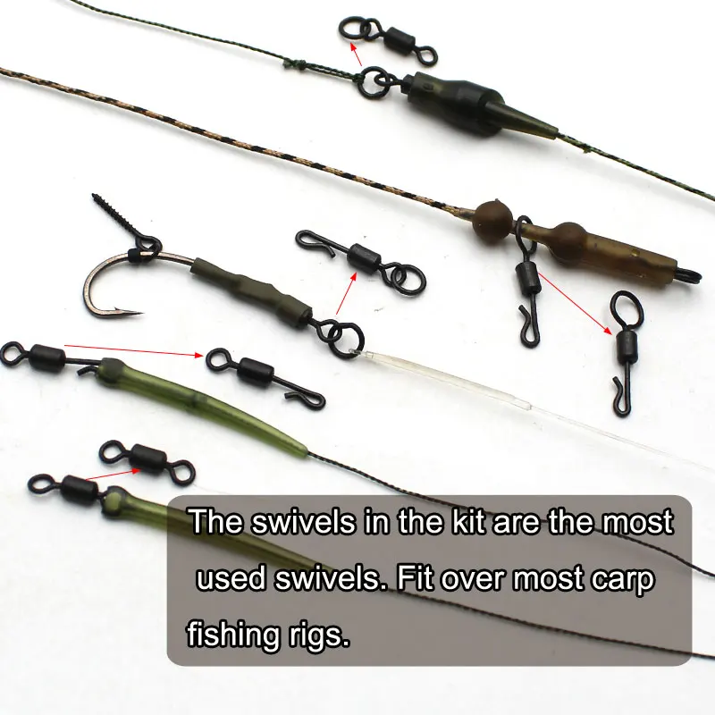 50 Karper Vissen Haak Connect Quick Change Swivel Klaar D-Rig Line Aligner Haar Rigs Zig Rig Methode Feeder accessoires Visgerei