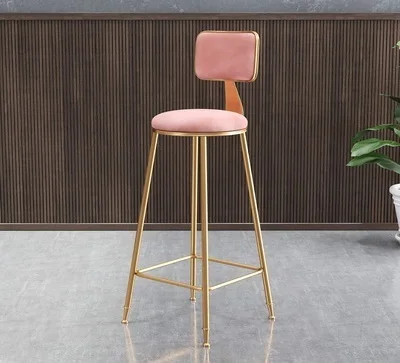 Velour Fabric Dining Chair Luxury Shower Camping Kitchen High Bar Chair High Kitchen Stool Cadeiras De Jantar Designer Furniture 65cm