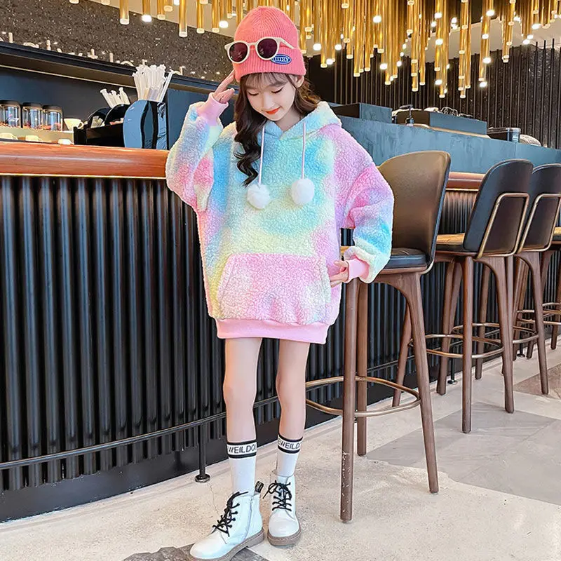 3-8-10-14 Girls sweater clothes winter and spring hoodie Korean
