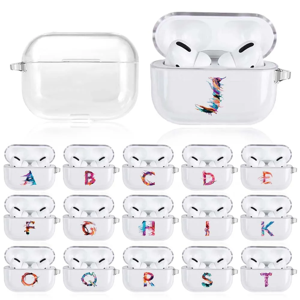 

AirPods Case for Apple AirPods Pro A2084 A2083 Clear Letter Print Soft Silicone Cute Wireless Bluetooth Apple Earphone Cover