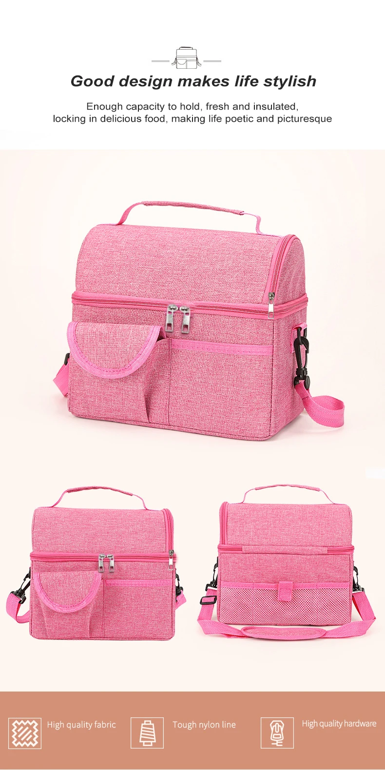 Description Picture 4 of itemPortable Lunch Box Mommy Bag Carrying Milk Storage Ice Insulation Bag Leak-proof Office Worker Bento Box Picnic Food Container