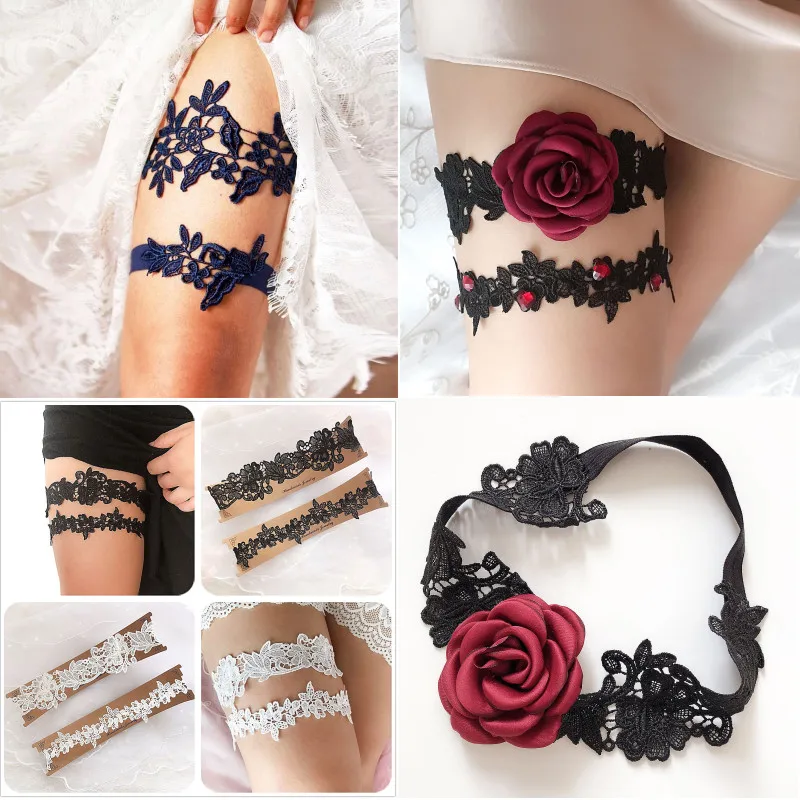 

Bride Leg Garter Sexy Lace Women Party 2pcs Wedding Dress Decoration Leg Ring Stockings Garters Thigh Bands Erotic Accessories