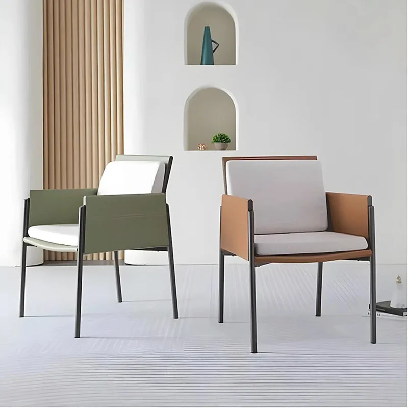 Designer Salon Office Restaurant Chairs Professional Backrest Soft Makeup Chairs Cheap Arm Chaises Salle Manger Room Furniture