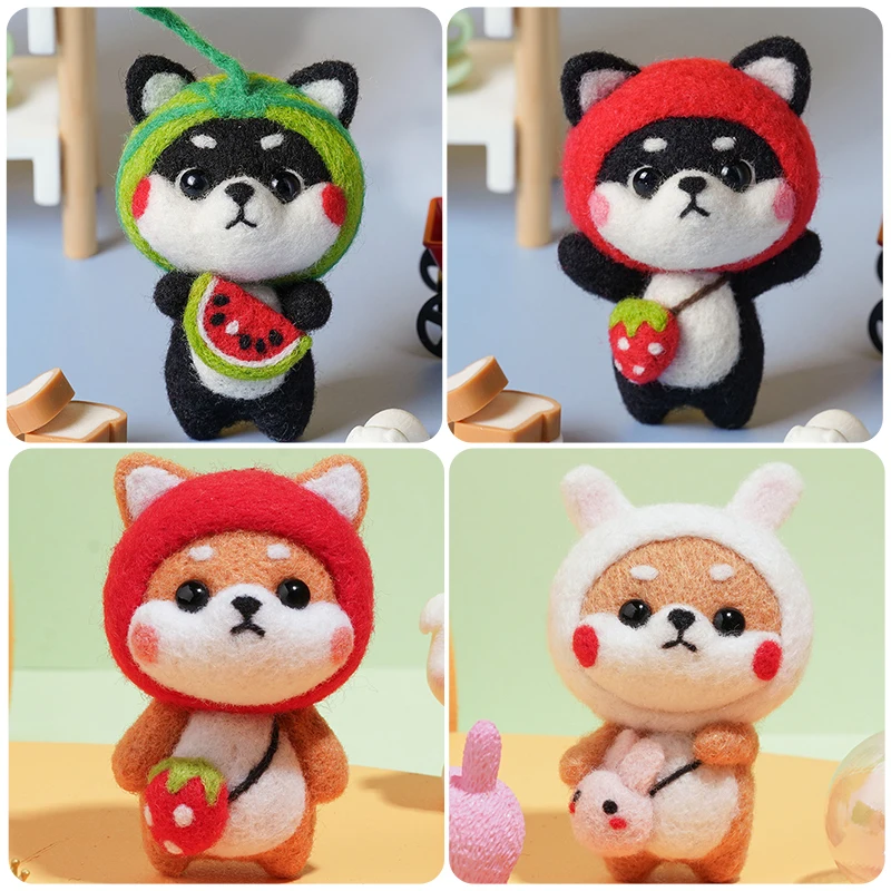 Wool Felting Package Material Animal Handmade Toy Non-Finished DIY Arts Crafts Needlework Yarn Needle Felting Starter Kit 1 Pcs