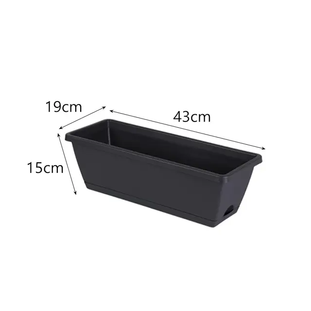 4x Window Box Planter Garden Flower Plant Pot Windowsill Trough Rectangular Pots Vegetables Growing Container for Yard Porch 6