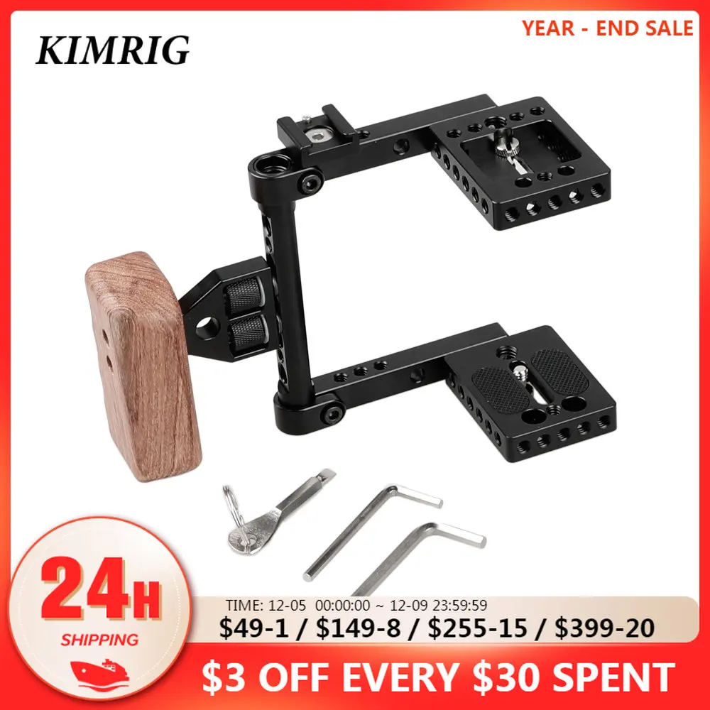Kimrig Blackmagic Pocket Camera 4K Cage Kit Gabbia Per Fotocamera Portatile Con Maniglia Sinistra Per Blackmagic Pocket Cinema Camera
