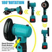 21V Brushless Mini Electric Angle Grinder Rechargeable Battery Grinder 180° Rotation Polishing Machine for 18V Makita Battery 2