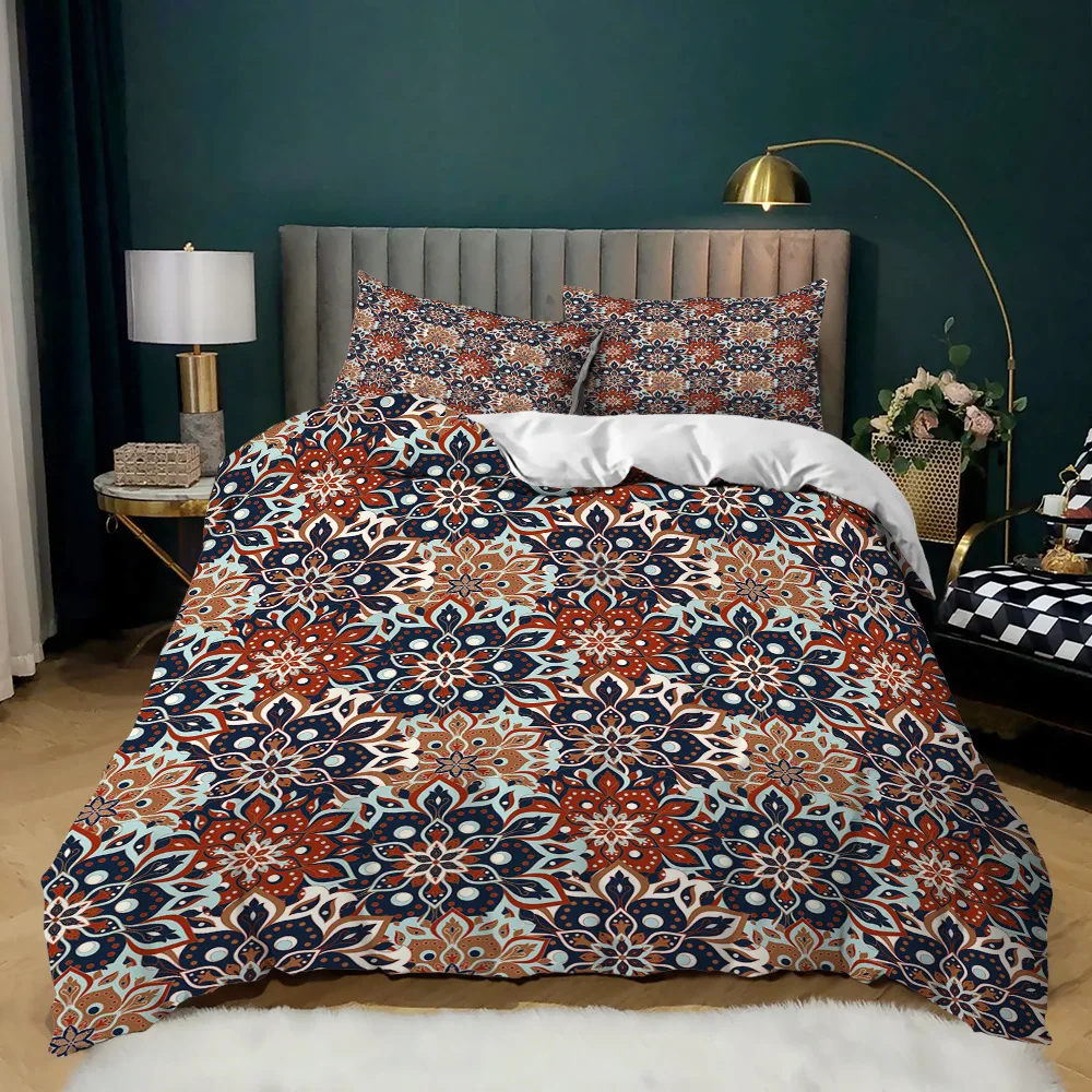 Pastoral Style Bedding Set for Bedroom Modern Plant Flower Pattern Duvet Cover with Pillowcases Soft Quilt Cover Queen King Size