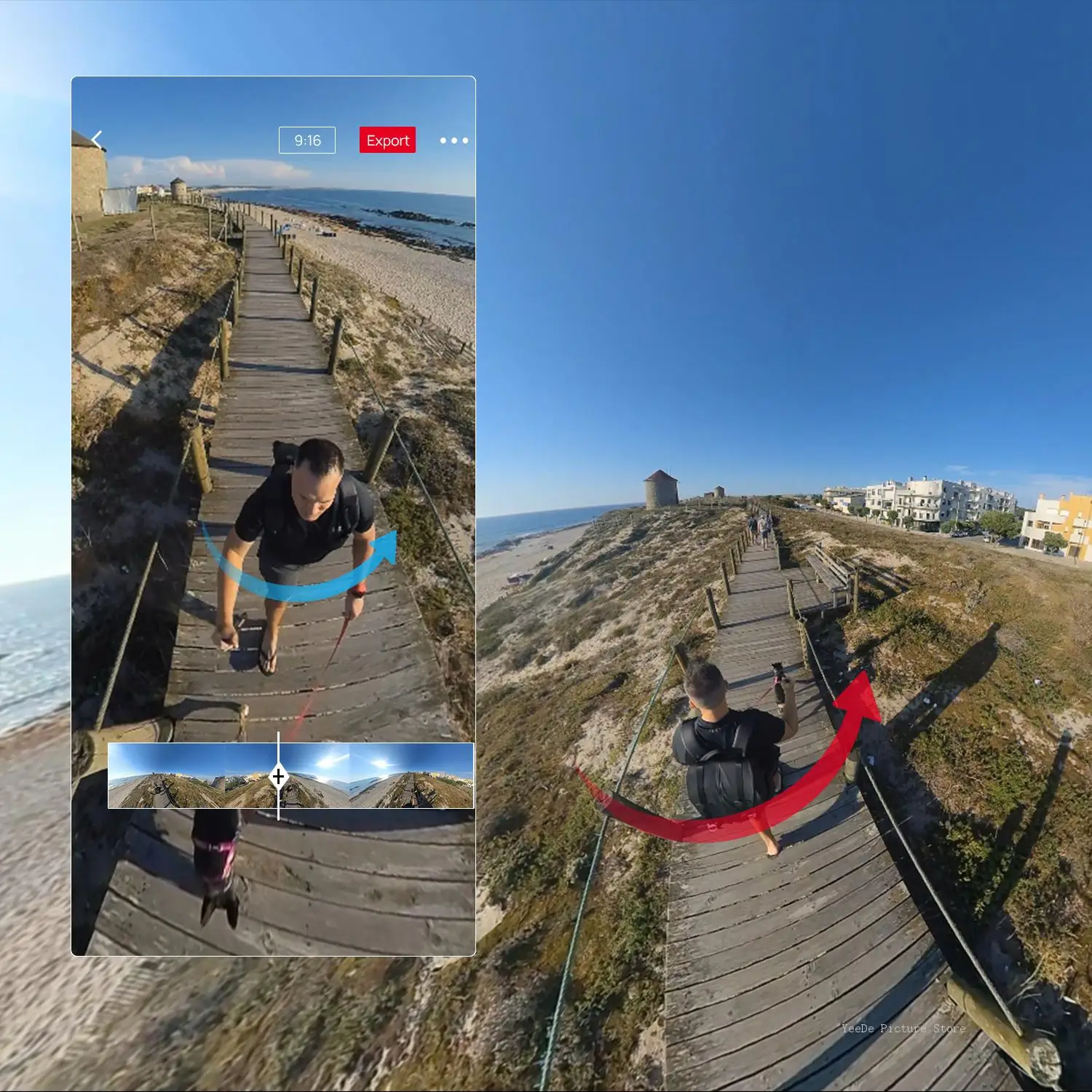 Panox V2 12K 360&deg; Panoramic Action Camera Advanced 5.7K30Fps Video Quality 128GB Memory Capacity for Motorcycle Riding Skiing