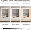 Vanity Desk with Mirror and 10 Led Lights Charging Station Makeup Table Set with Lighted Mirror 3 Lighting Modes 2 Drawers 4