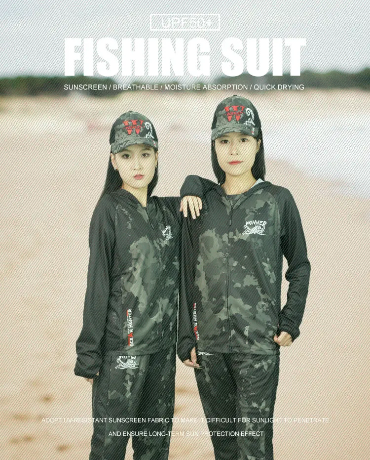 Description Picture 3 of item2025 DIAOLIAN Fishing Suits Anti-UV UPF50+ Sun Protection Quick-drying Breathable Moisture-wicking Female The Winner Shirts