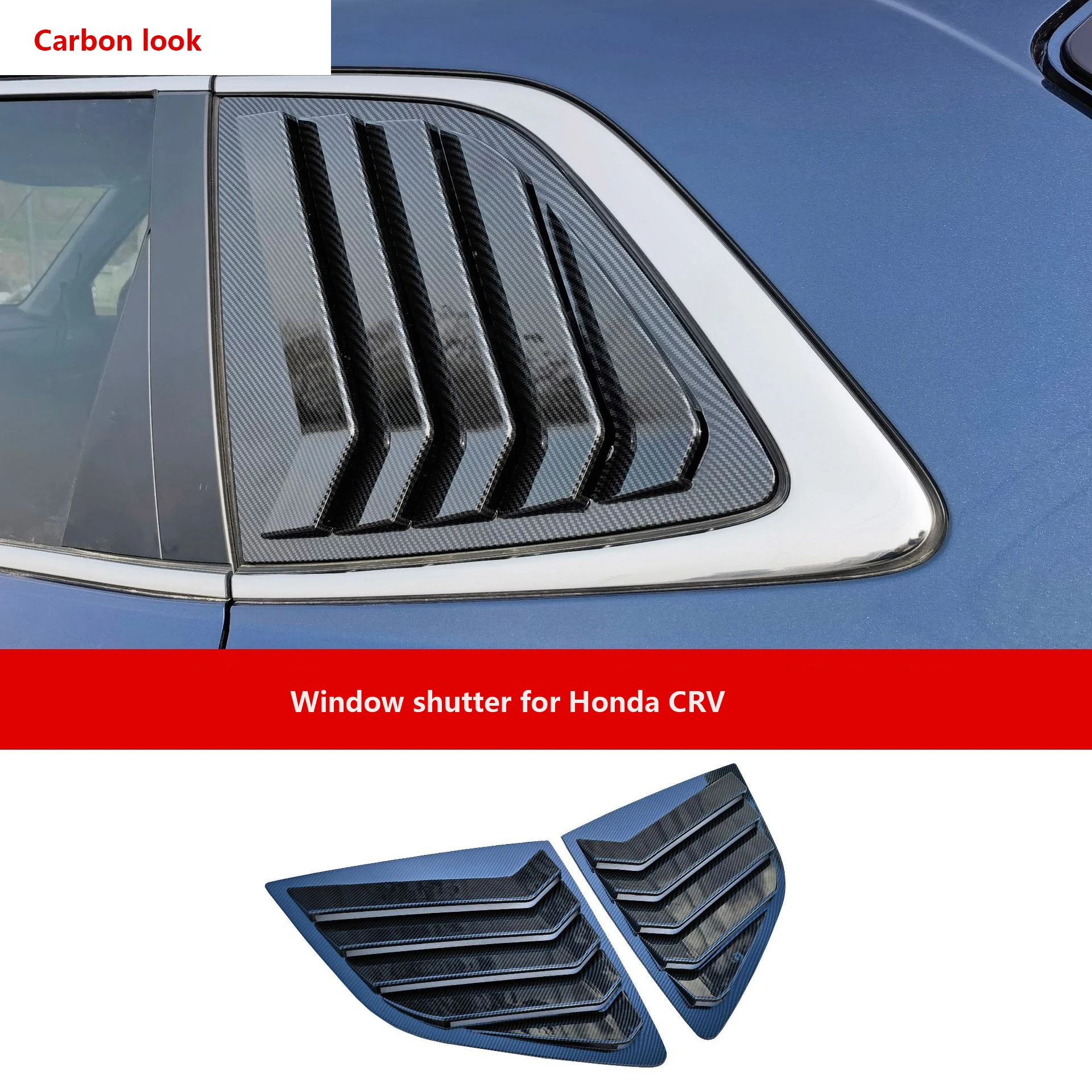 

Car Rear Louver Window Side Shutter Cover Trim Sticker Vent Scoop ABS Carbon Fiber Accessories for Honda CRV 2023