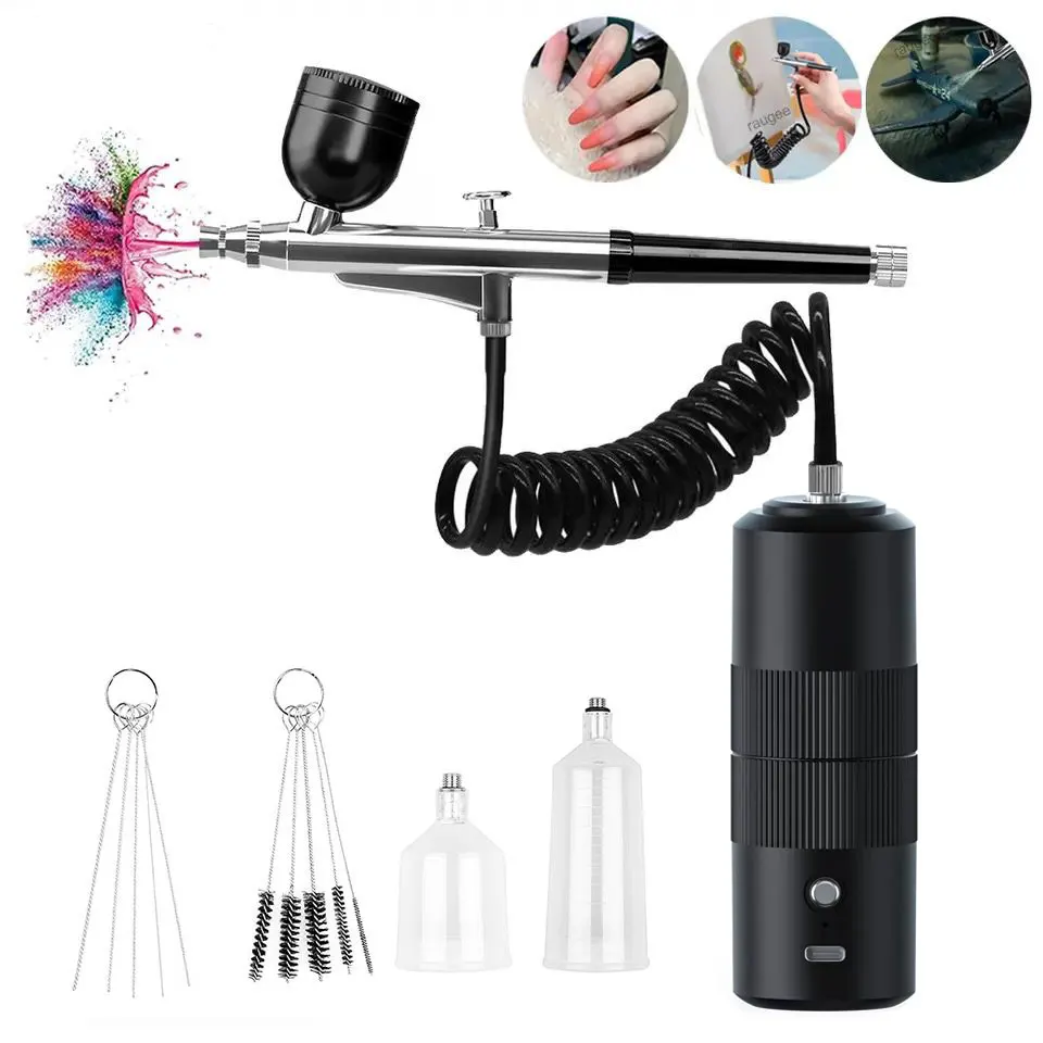 Airbrush Nail with Compressor Portable Air Brush with Compressor For Nails Art Cake Painting Craft Airbrush Nail Art Compressor 3