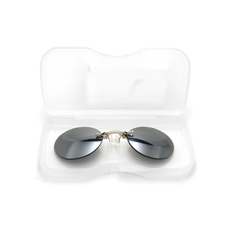 IENJOY Stylish Pince-nez Clip-on Sunglasses - Metal Round Frame Mini Sun Shades