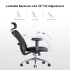 SIHOO M18 Ergonomic Office Chair for Big And Tall People Adjustable Headrest 2D Armrests Lumbar Support PU Wheels Swivel Feature 4