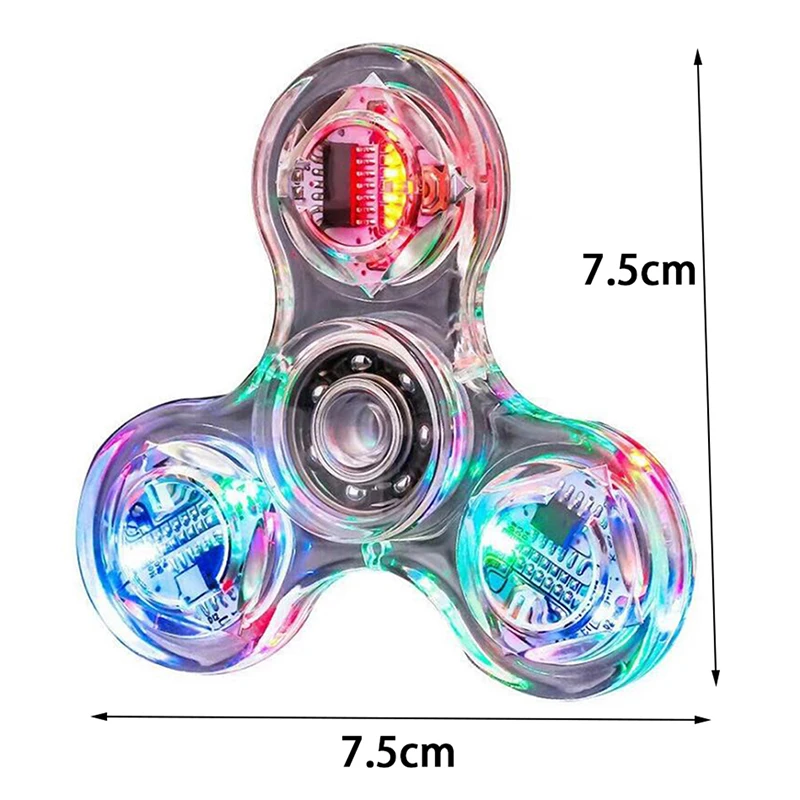 Transparent Luminous LED Light Fidget Spinner Hand Top Spinners Glow In Dark Light EDC Figet Spiner Finger Stress Relief Toys